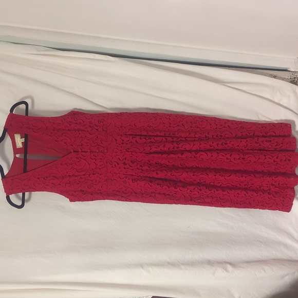 Anthropologie red lace jumpsuit - Picture 3 of 8